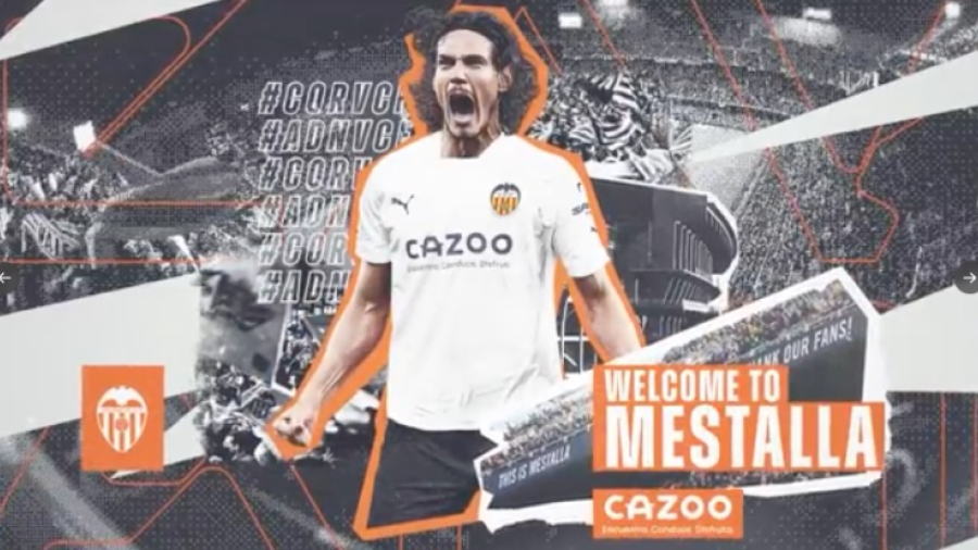 Valencia confirma el fichaje de Edinson Cavani