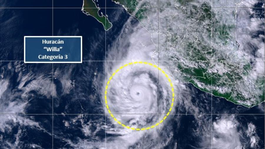 Hurac&aacute;n "Willa" se intensifica a categor&iacute;a 3