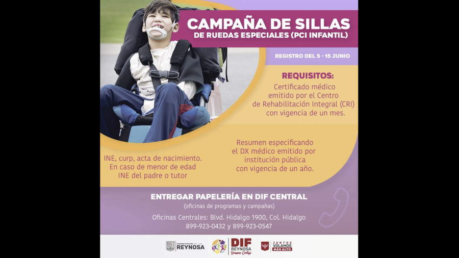 Amplía DIF Reynosa Campaña de Sillas de Ruedas Especiales PCI