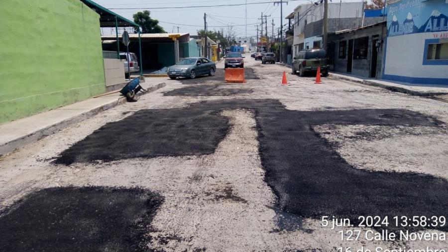 Realiza Gobierno de Carlos Peña Ortiz rehabilitación intensiva de pavimentación