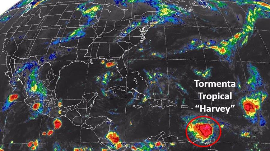 Tormenta tropical Harvey comienza a azotar a las Antillas Menores