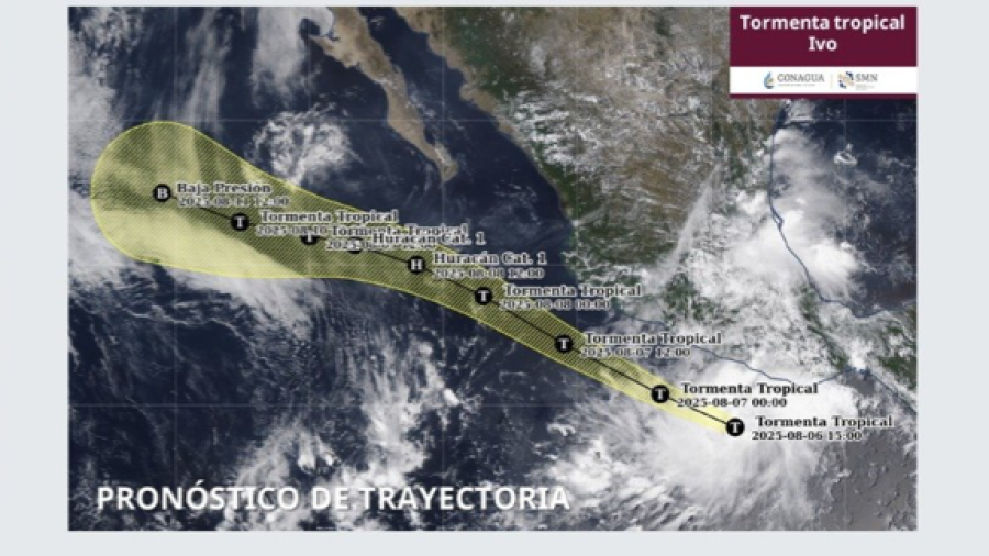 Tormenta tropical Ivo se aproxima a costas de Guerrero y Oaxaca; provocará lluvias intensas y oleaje elevado