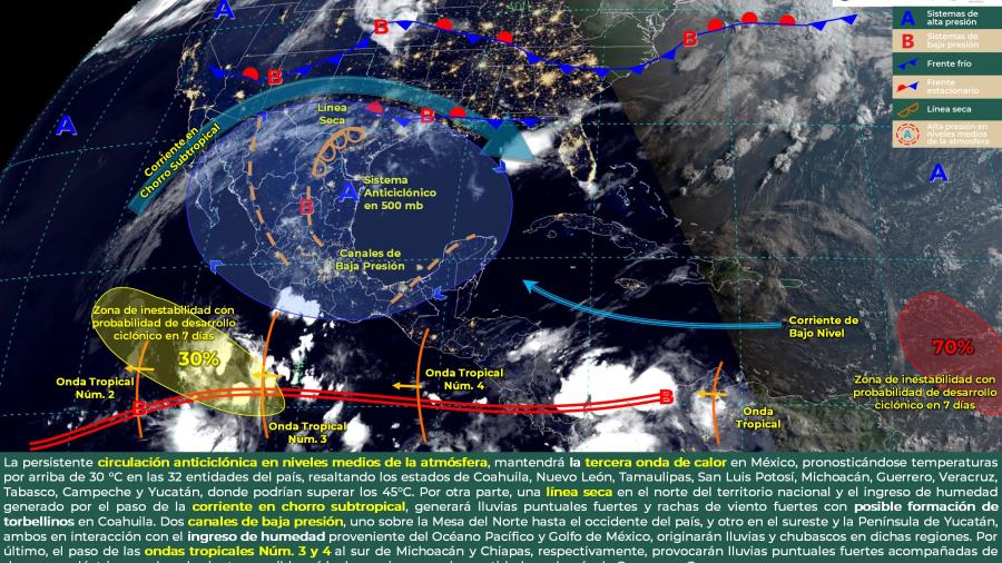 Ciclón 'Adrián' incrementa su potencial de formación
