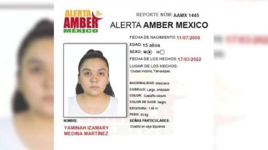 Interpol busca a Yaminah de 15 años, desaparecida en Ciudad Victoria
