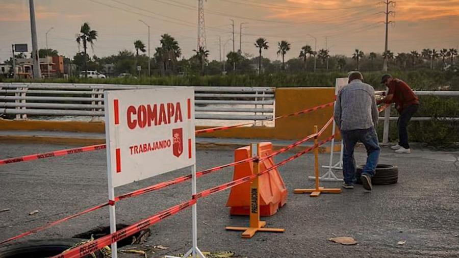 Coadyuva COMAPA en reparación de puente vehicular en Libramiento Oriente