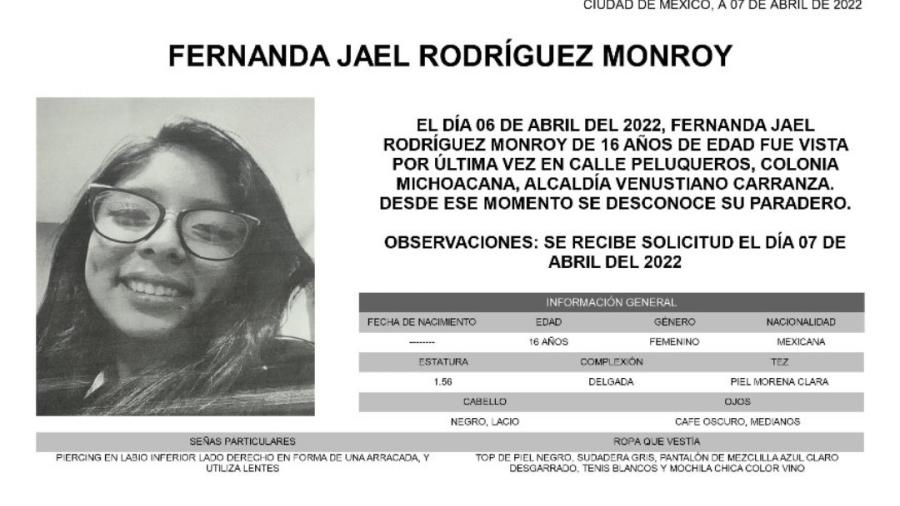 Fernanda Jael es buscada en su escuela, llegó y nunca salió