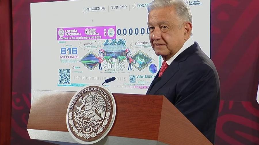 AMLO convoca a participar en sorteo de la Lotería del 15 de septiembre
