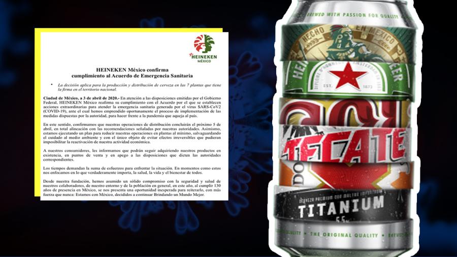 Heineken México suspende distribución de cerveza por pandemia 