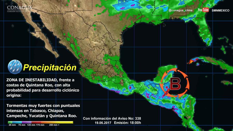 Pronostican ciclón tropical entre el sur-oriente del Golfo de México