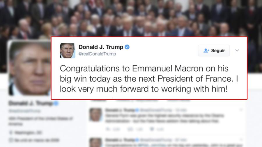 Trump felicita a Emmanuel Macron por su victoria en Francia