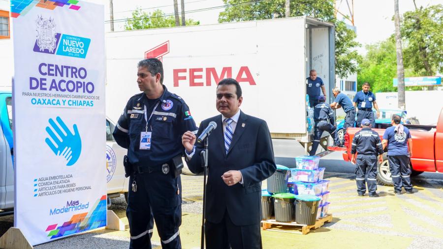 Nuevo Laredo enviará ayuda a Oaxaca y Chiapas 