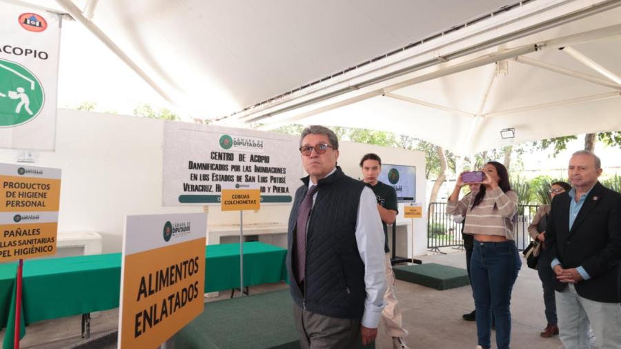 Cámara de Diputados instala centro de acopio para apoyar a damnificados por lluvias en cinco estados
