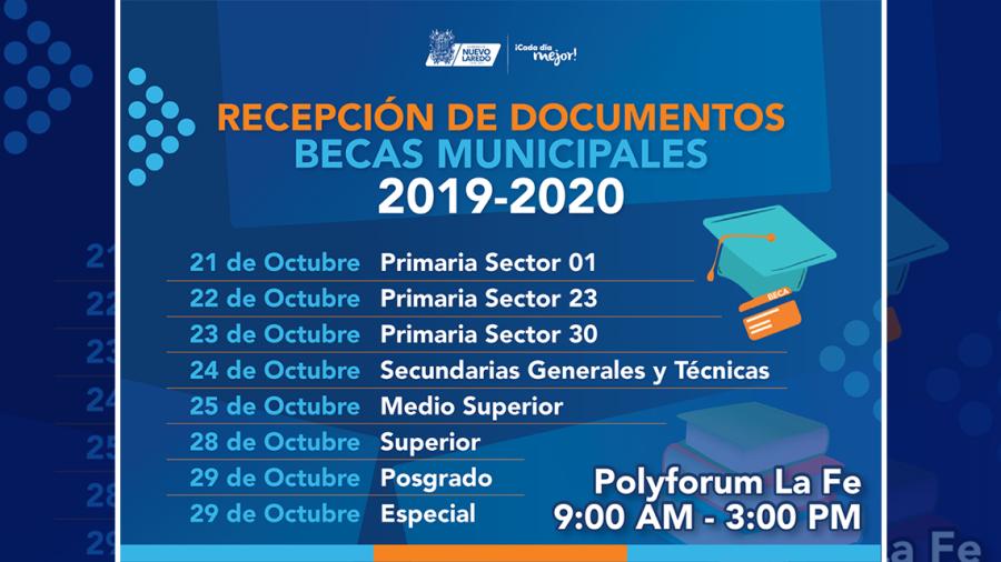 Contin&uacute;a recepci&oacute;n de documentos de Becas Municipales