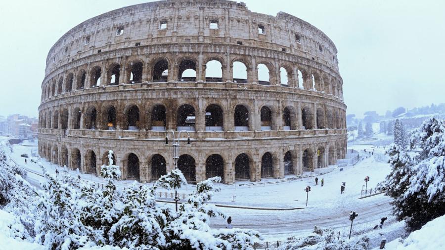 Fuertes fríos y nevadas azotan Italia