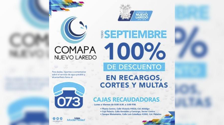 Comapa ofrece descuentos en recargos, cortes y multas