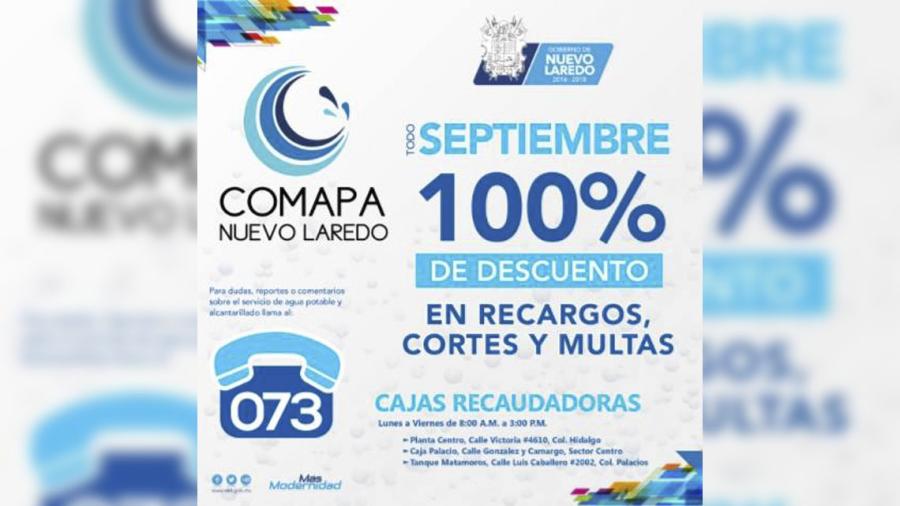 Comapa ofrece descuentos en  recargos, cortes y multas