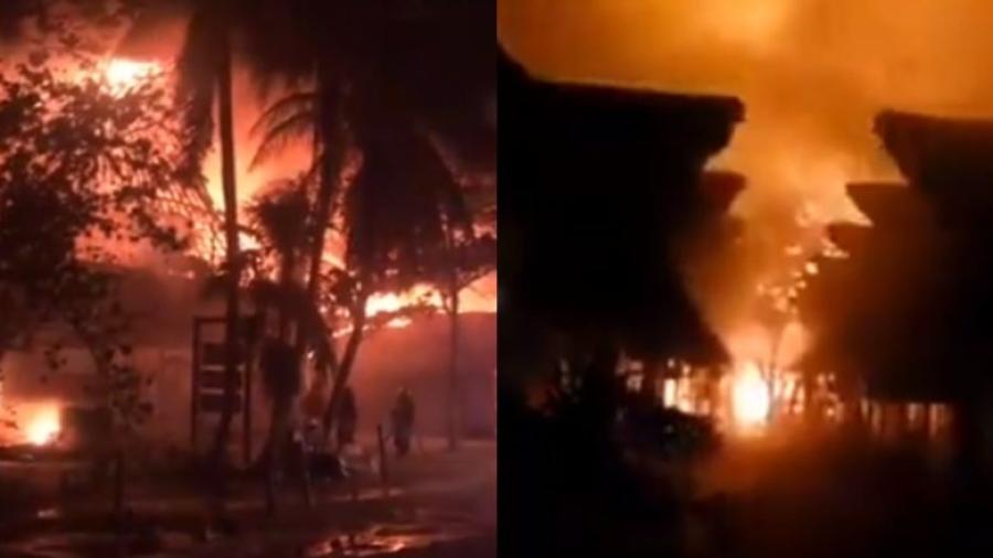 Incendio en zona turística de Tulum arrasa con decenas de locales 