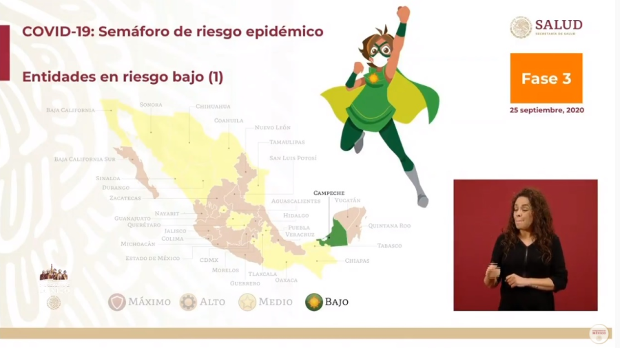 Campeche, primer estado en pasar a semáforo verde de riesgo epidémico COVID-19 