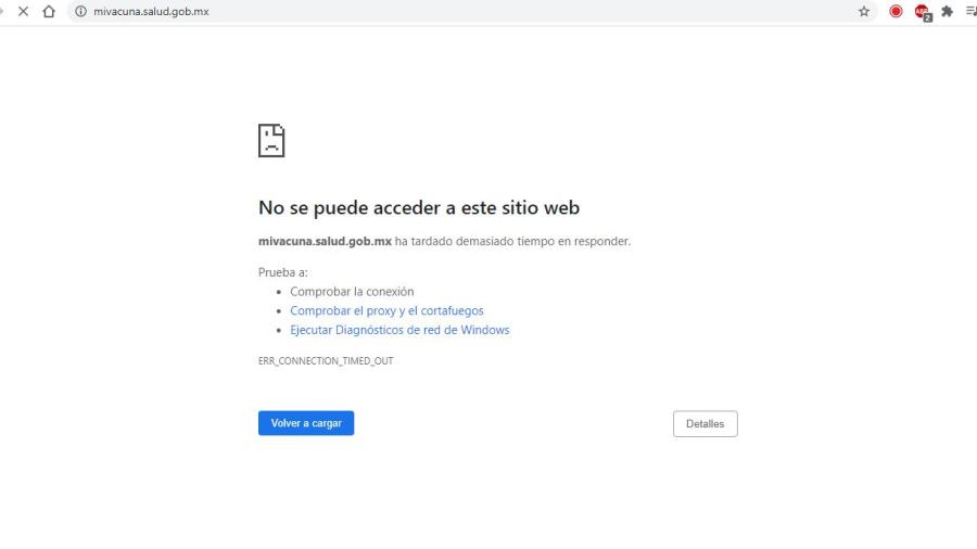 Registro de vacunas contra el COVID-19 para adultos mayores arranca con el sitio caído 