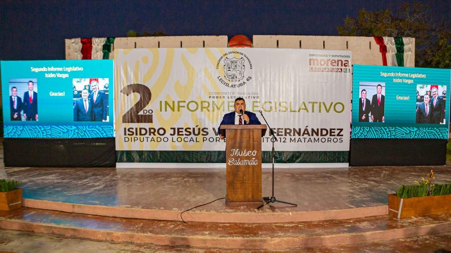 Rinde Isidro Vargas Segundo Informe Legislativo; se declara aliado del Gobernador AVA y del Alcalde Mario López