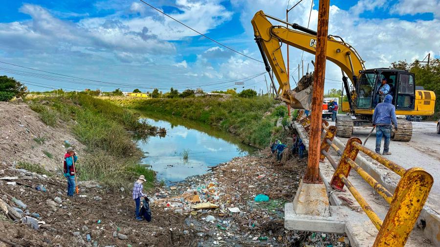 Desazolva Gobierno de Carlos Peña Ortiz el Dren Reynosa