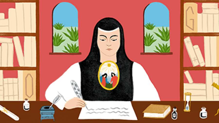 Google recuerda con Doodle el natalicio de Sor Juana Inés de la Cruz