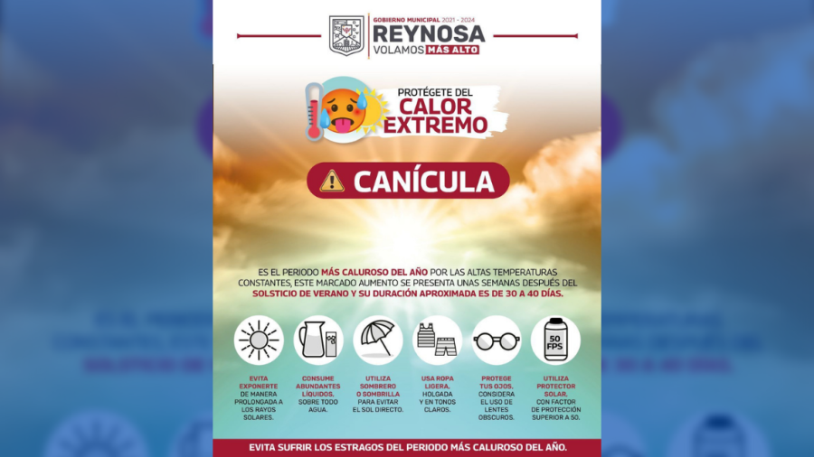 Alerta Gobierno de Reynosa por ola de calor extremo 