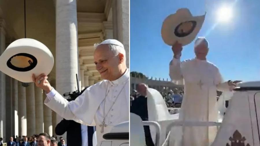 “¡Ya eres mexicano!”: jóvenes tamaulipecos entregan sombreros norteños al Papa León XIV en Roma