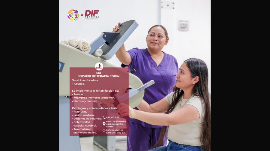 DIF Reynosa ofrece servicios de terapia física para adultos en el CRI