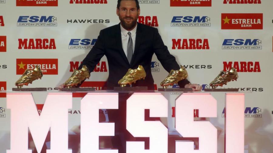 Lionel Messi recibe su quinta Bota de Oro 