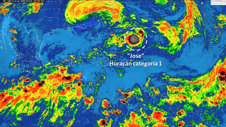 Avanza huracán José lentamente hacia el noreste
