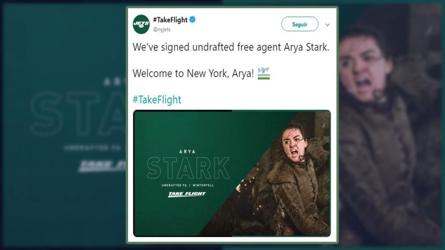 Jets contratan a Arya Stark de GOT