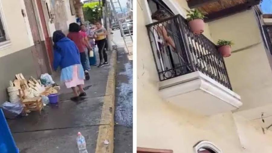 ¡Indignante! Mujer moja a abuelita por vender artesanias afuera de su casa