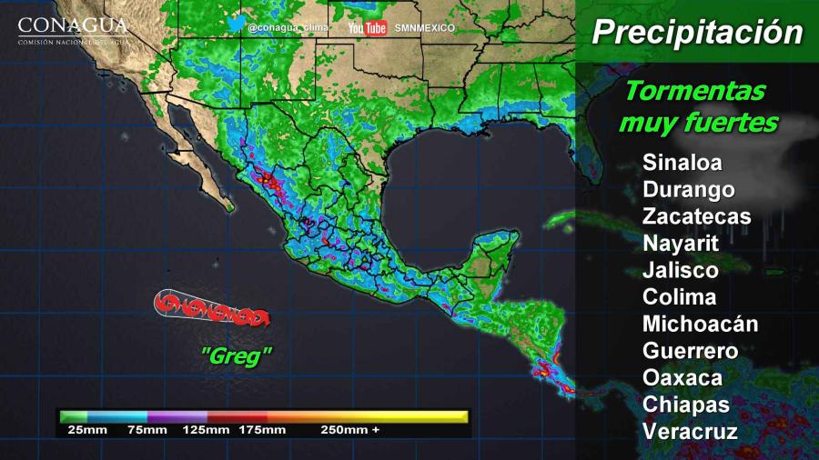 Se forma Tormenta Tropical Greg en el Pacífico