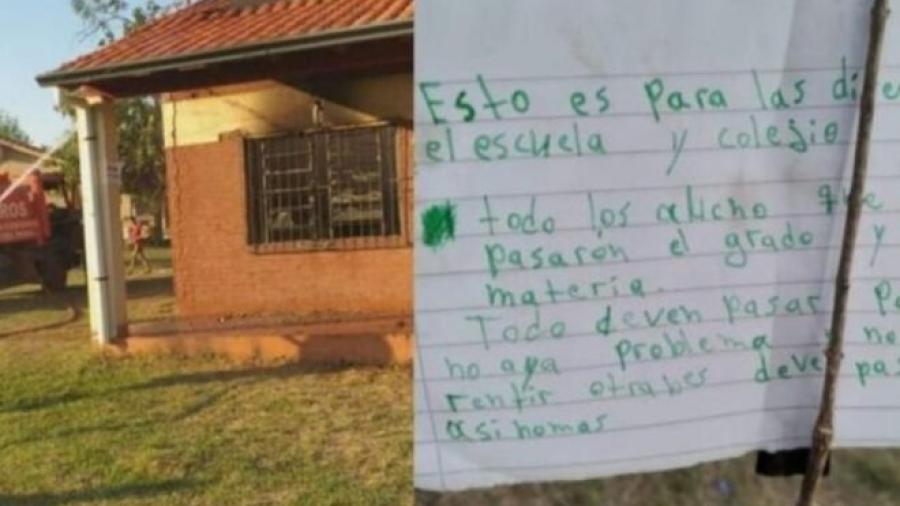 Queman escuela en Paraguay por reprobar a grupo de estudiantes