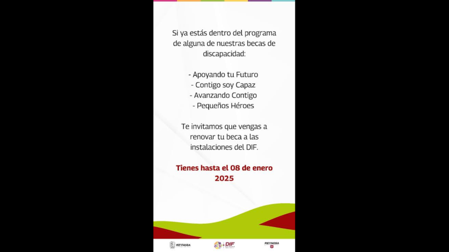 Últimos días para renovar beca DIF Reynosa