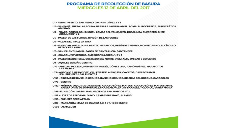 Programa de recolección de basura