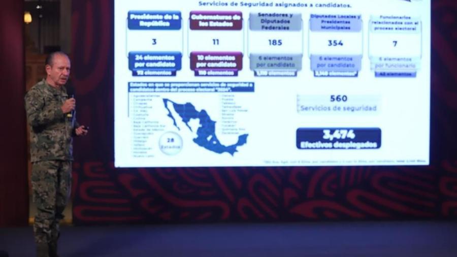 Más de 3 mil elementos del Ejército dan protección a 553 candidatos