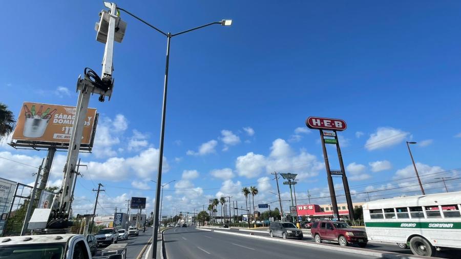 Rehabilita Gobierno de Carlos Peña Ortiz el alumbrado público de Reynosa