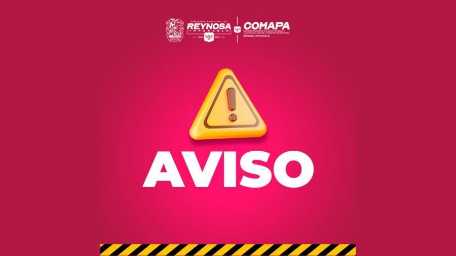 Comapa Reynosa realizará trabajos programados en el Sector Poniente