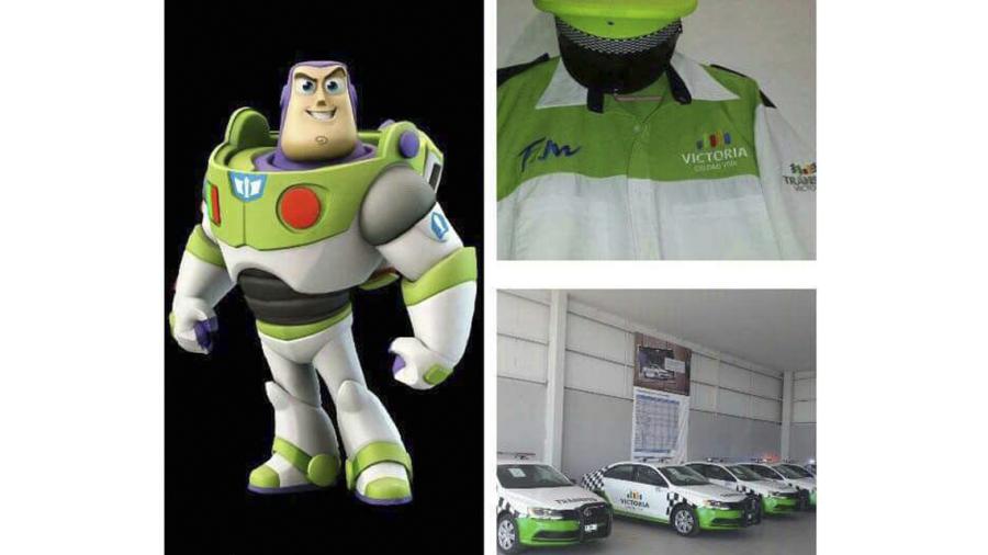 Buzz Light Year "inspiración" para uniformes de tránsitos en Cd. Victoria