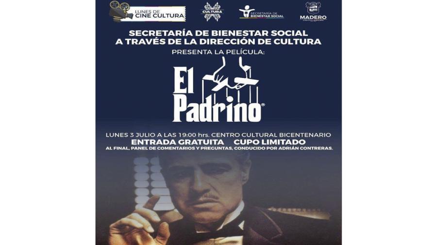Invita Ayuntamiento a "Lunes de Cine Cultura"