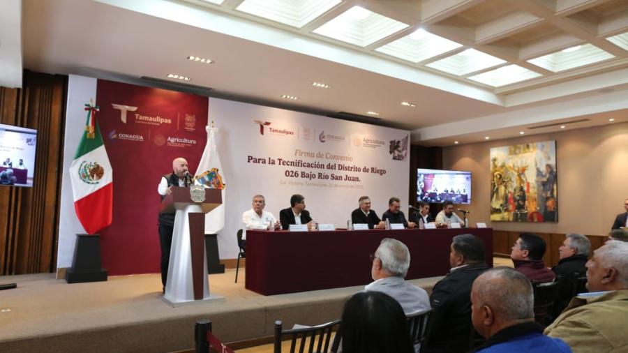 Firman trascendental acuerdo en Tamaulipas; tecnificarán Distrito de Riego 026 con inversión de 4,100 MDP