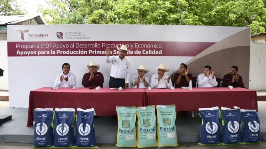 Fortalecen producción agrícola en Aldama, Altamira y González con entrega de semilla