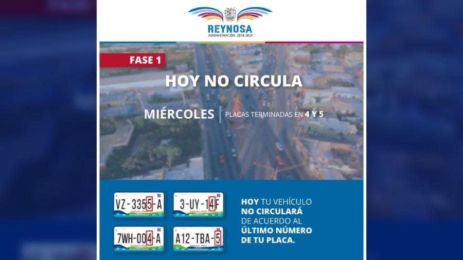 Miércoles 5 con restricción de circulación para autos con placas 4 y 5