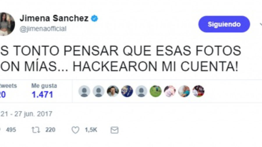Jimena Sánchez es victima de hacker