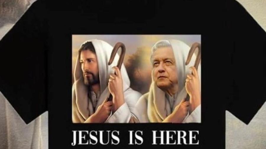 “Jesus is here”: Nueva playera compara a AMLO con Jesús