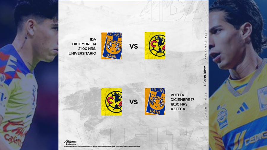 América y Tigres ya conocen los horarios para la Gran Final del Apertura 2023