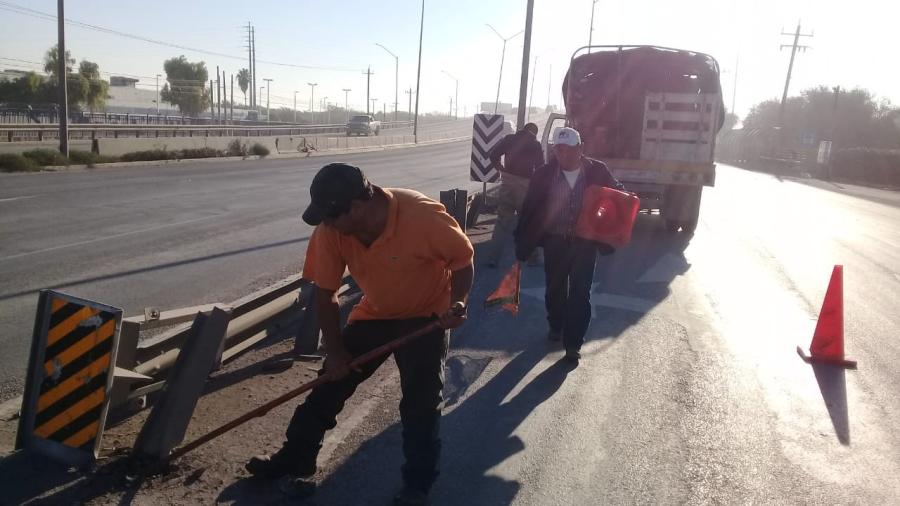 Aplica Municipio mantenimiento a vallas de seguridad y señalización vial