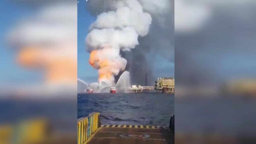 Incendio en plataformas de Pemex en Campeche deja 6 heridos